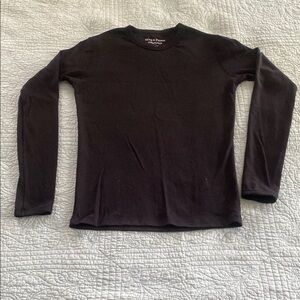 Classic Black Crewneck Sweater with Knit Fabric